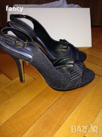 Сандали от дънков плат, снимка 2 - Дамски обувки на ток - 25117465