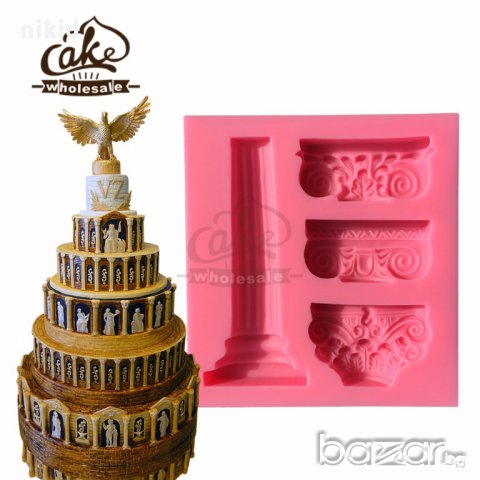 архитектура колона силиконов молд форма украса мъфини фондан торта шоколад и др, снимка 1 - Форми - 16872661