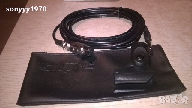 shure-кожен калъф+кабел с жак и букса+държач за микрофон, снимка 4 - Микрофони - 24670325