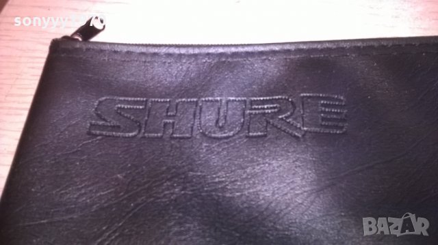 shure profi-bag microphone-кожен калъф с цип-внос швеицария, снимка 2 - Микрофони - 23891828