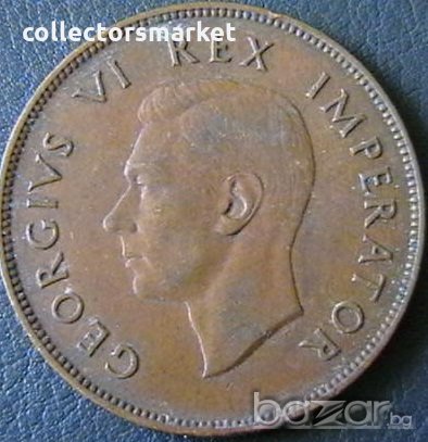 1 пени 1946, Южна Африка, снимка 2 - Нумизматика и бонистика - 21269326