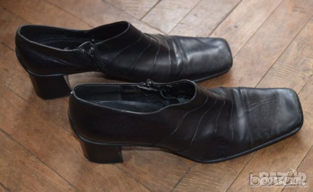 Дамски кожени обувки черни, снимка 2 - Дамски ежедневни обувки - 23438024