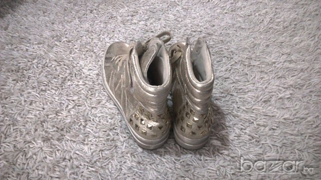 Златни / златисти кецове естествена кожа, снимка 2 - Кецове - 16860516