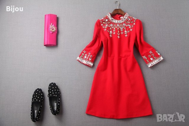 Дамска рокля с кристали, снимка 2 - Рокли - 25843048