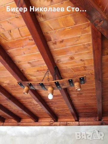 Етно полилеи от автентични бъчви с ръчно изработени дървени чашки!, снимка 3 - Полилеи - 15442480