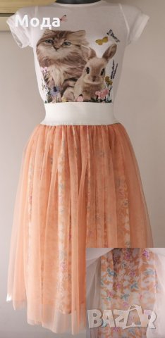 Пола от мек тюл с цветна подплата ПО ВАШИ РАЗМЕРИ Ново!, снимка 3 - Поли - 26150428