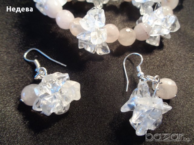 Колие , гривна и обеци от полускъпоценни камъни, снимка 3 - Бижутерийни комплекти - 11110504