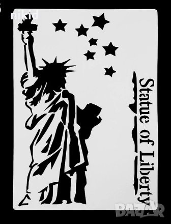 Голяма Статуя на Свободата шаблон стенсил спрей за торта украса кекс декорация с пудра захар