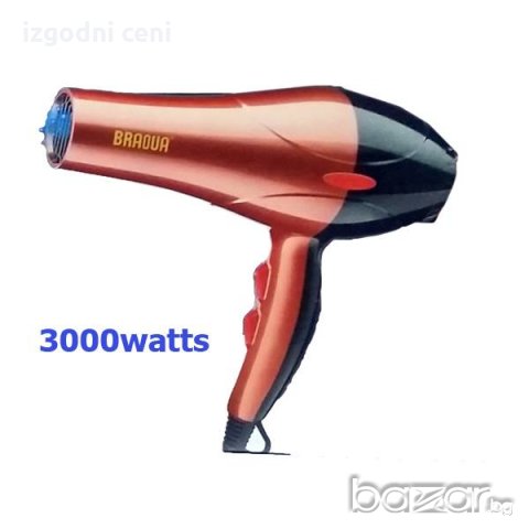 Професионален сешоар 3000W BRAOUA BR-8833, снимка 2 - Сешоари - 20340988