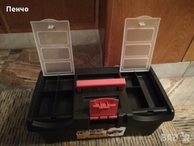 Кутия куфар пластмасов за инструменти с органайсер 16“ нов за риболов за колата за излет, шкаф , снимка 3 - Други инструменти - 22210583