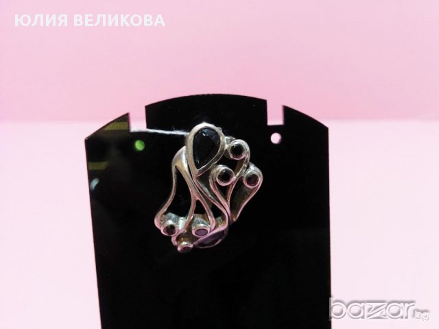 Сребърна висулка с оникс, снимка 2 - Колиета, медальони, синджири - 14161789