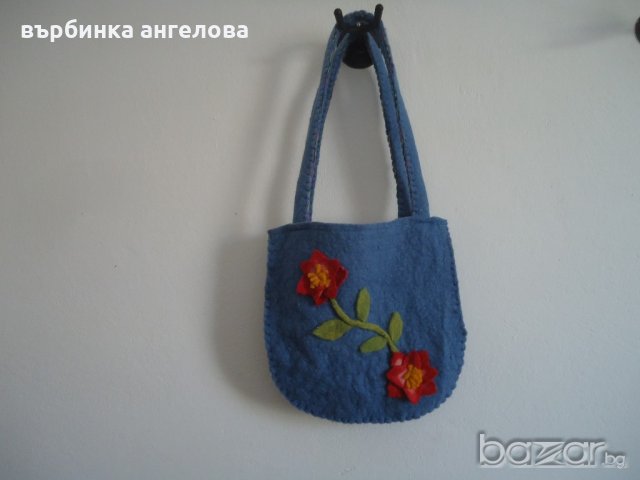 Ръчно апликирана чанта от пресована вълна, снимка 3 - Чанти - 20339703