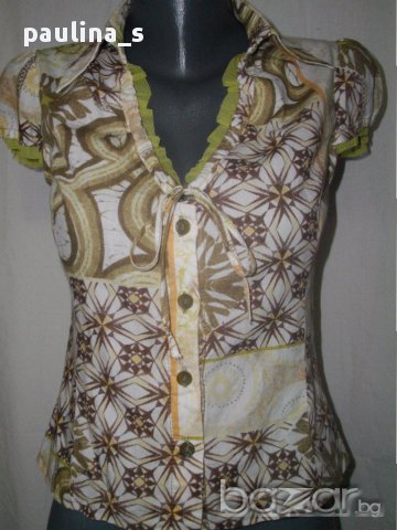 Уникална памучна риза / топ, с детайли , снимка 2 - Ризи - 15014698