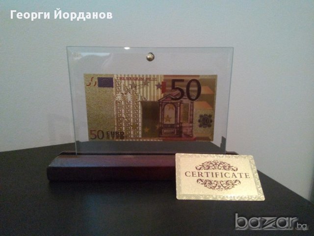 Банкноти сувенири 200 златни евро банкноти със сертфикат идеалните подаръци, снимка 2 - Декорация за дома - 16978219