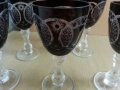 Сервиз кристални чаши цветен червен кристал, снимка 7