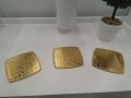 3бр. Подложки от златиста еко кожа, снимка 4