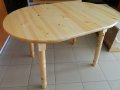 Трапезна Кухненска разтегателна маса елипса чам 80/120 см, снимка 2