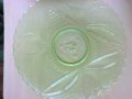 Чиния за торта, стъкло, зелена, снимка 1 - Чинии - 17194996