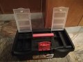 Кутия куфар пластмасов за инструменти с органайсер 16“ нов за риболов за колата за излет, шкаф , снимка 3