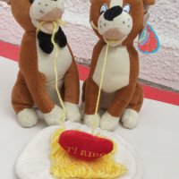 намаление! Нова плюшена Двойка кучета със сърце и надпис:Ti amo. Italy, снимка 2 - Плюшени играчки - 24059487