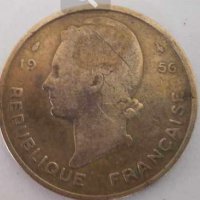  Френска Западна Африка - 25 франка, 1956 г., рядка, 27D, снимка 5 - Нумизматика и бонистика - 23827545