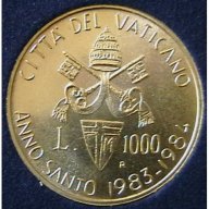 1000 лири 1983-1984, Ватикан, снимка 2 - Нумизматика и бонистика - 8909810