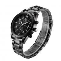 Мъжки нов луксозен моден ръчен часовник с календар от неръждаема стомана кварцов, масивен бизнес, снимка 7 - Мъжки - 20595058