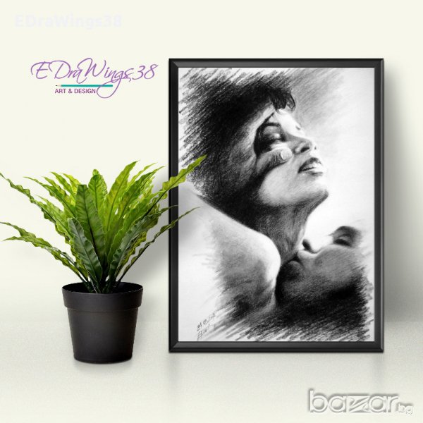 Картина - авторска графика с въглен, снимка 1