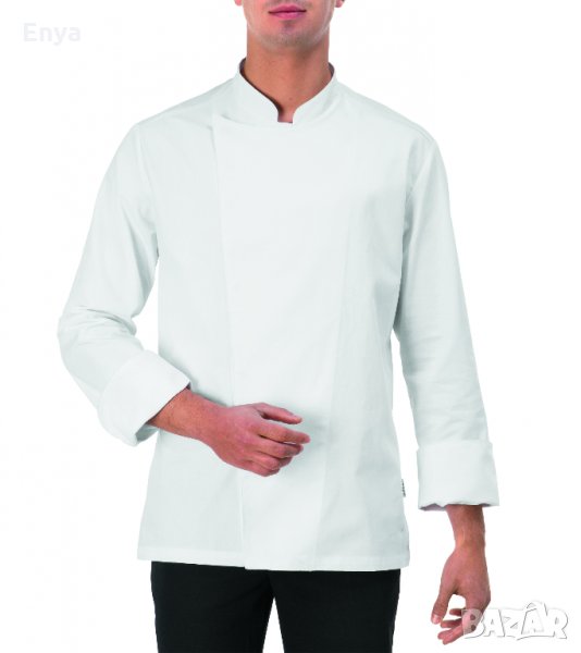 МЪЖКА ГОТВАРСКА ТУНИКА „МИРКО“ -  с дълъг ръкав – бяла, снимка 1