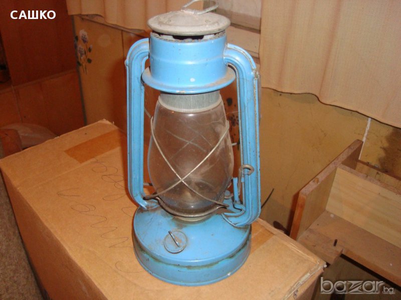 Стар фенер на газ, антика, голям., снимка 1