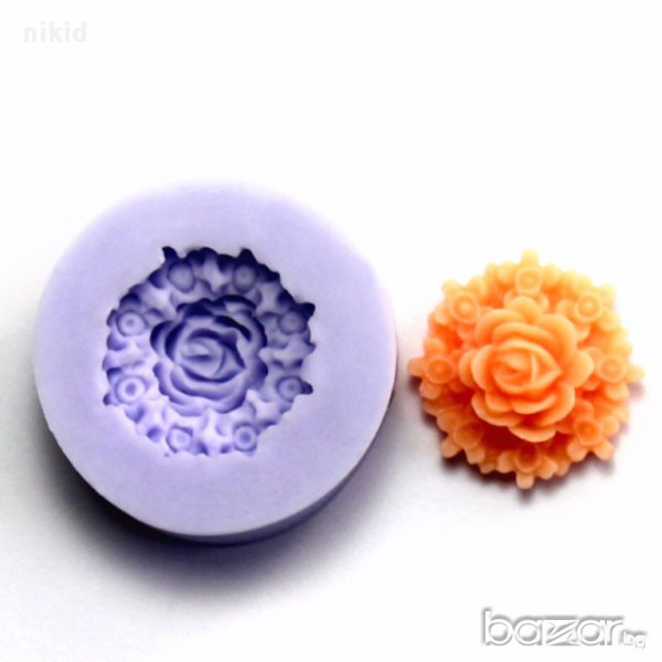 цъфнала розичка мини силиконов молд  за фондан украса торта декорация мъфини, снимка 1