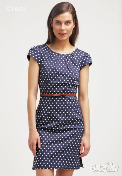 VERO MODA елегантна дамска рокля, нова, с етикет, тъмно синя, на бели точки, снимка 1