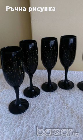 Комплект от 6 броя чаши за бяло вино"Златни клонки", снимка 3 - Декорация за дома - 13222927