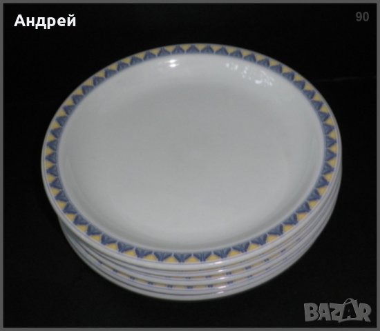 Комплект порцеланови десертни/подложни  чинии, снимка 2 - Чинии - 23074467