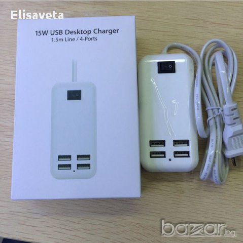 Намаление -40% Зарядна станция с 4 USB порта, снимка 4 - Калъфи, кейсове - 11461369