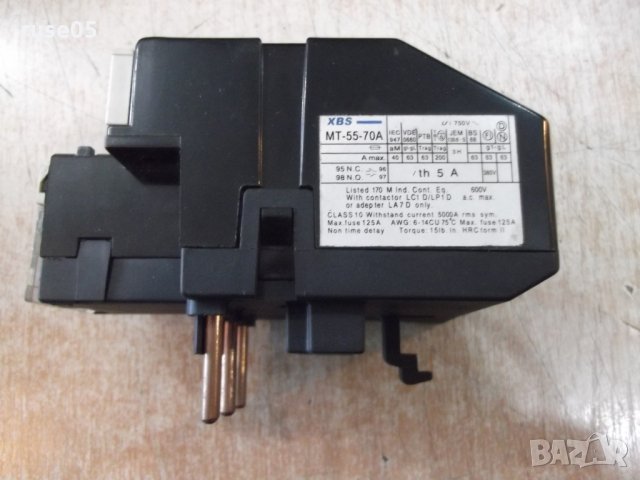 Реле термично за претоварване "XBS-MT-55-70A-LR2-D33", снимка 3 - Ключове, контакти, щепсели - 24332544