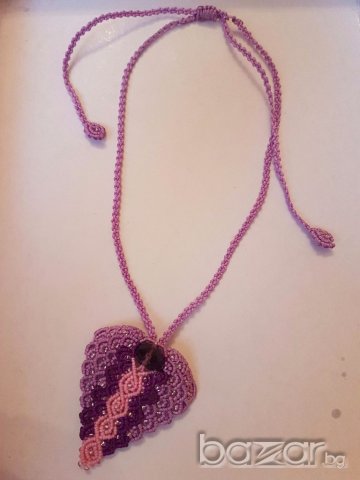 Колие ръчна изработка сърце свети валентин, снимка 2 - Колиета, медальони, синджири - 20051304