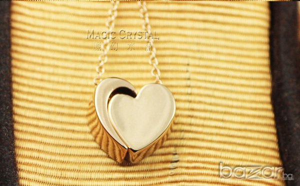 Елегантно позлатено с 18 карата злато Колие с форма на Сърце №12 , снимка 9 - Колиета, медальони, синджири - 11501120