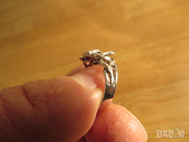 Стар Мъжки Сребърен пръстен - величествени змий моторджийски, мото аксесоари, мото екипировка, снимка 6 - Пръстени - 24325555