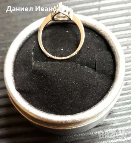 Златен Пръстен бяло злато radiant Antique 18k sz6m, снимка 3 - Пръстени - 25548511