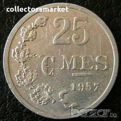 25 центимес 1957, Люксембург