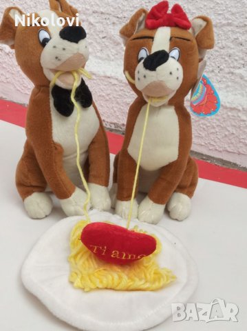 намаление! Нова плюшена Двойка кучета със сърце и надпис:Ti amo. Italy, снимка 2 - Плюшени играчки - 24059487