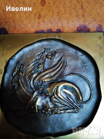 картина-бронзова композиция, снимка 3 - Антикварни и старинни предмети - 26162226