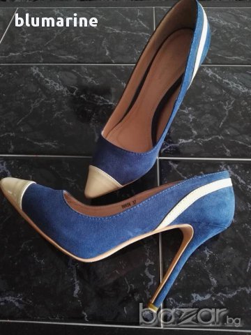 Дамски обувки - Велур и лак, снимка 5 - Дамски обувки на ток - 18084245