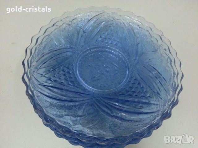  чинии синьо стъкло, снимка 7 - Антикварни и старинни предмети - 22342938