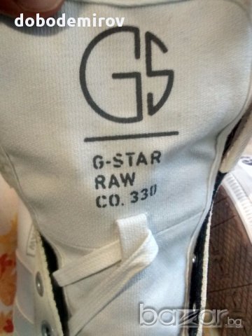  нови бели кецове текстил G-Star SINEW HI White Canvas оригинал , снимка 16 - Кецове - 17992618