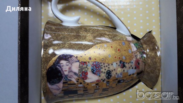 Чаши за чай Целувката, снимка 2 - Подаръци за жени - 18249167