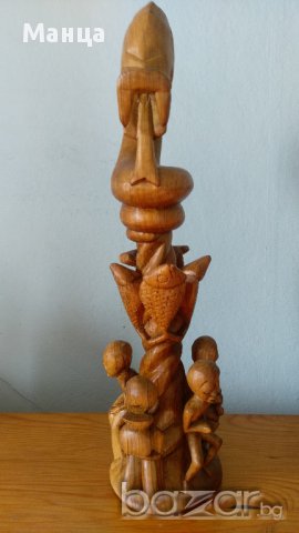 Африканска  статуетка  , снимка 4 - Статуетки - 17149356