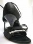 Черни дамски обувки на ток тип диамант с кристали, 39 номер, абитуриентска/ бал, снимка 3