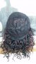 Нова черна Афро с тъмно кестеняви кичури перука 50 см  - мод.81, снимка 6